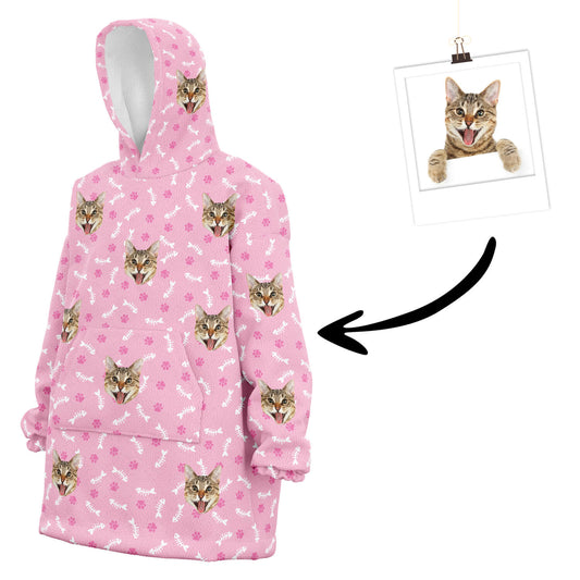 Personalisierter Katzen Hoodie Pink