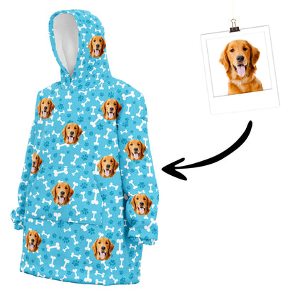 Personalisierter Hunde Hoodie Blau