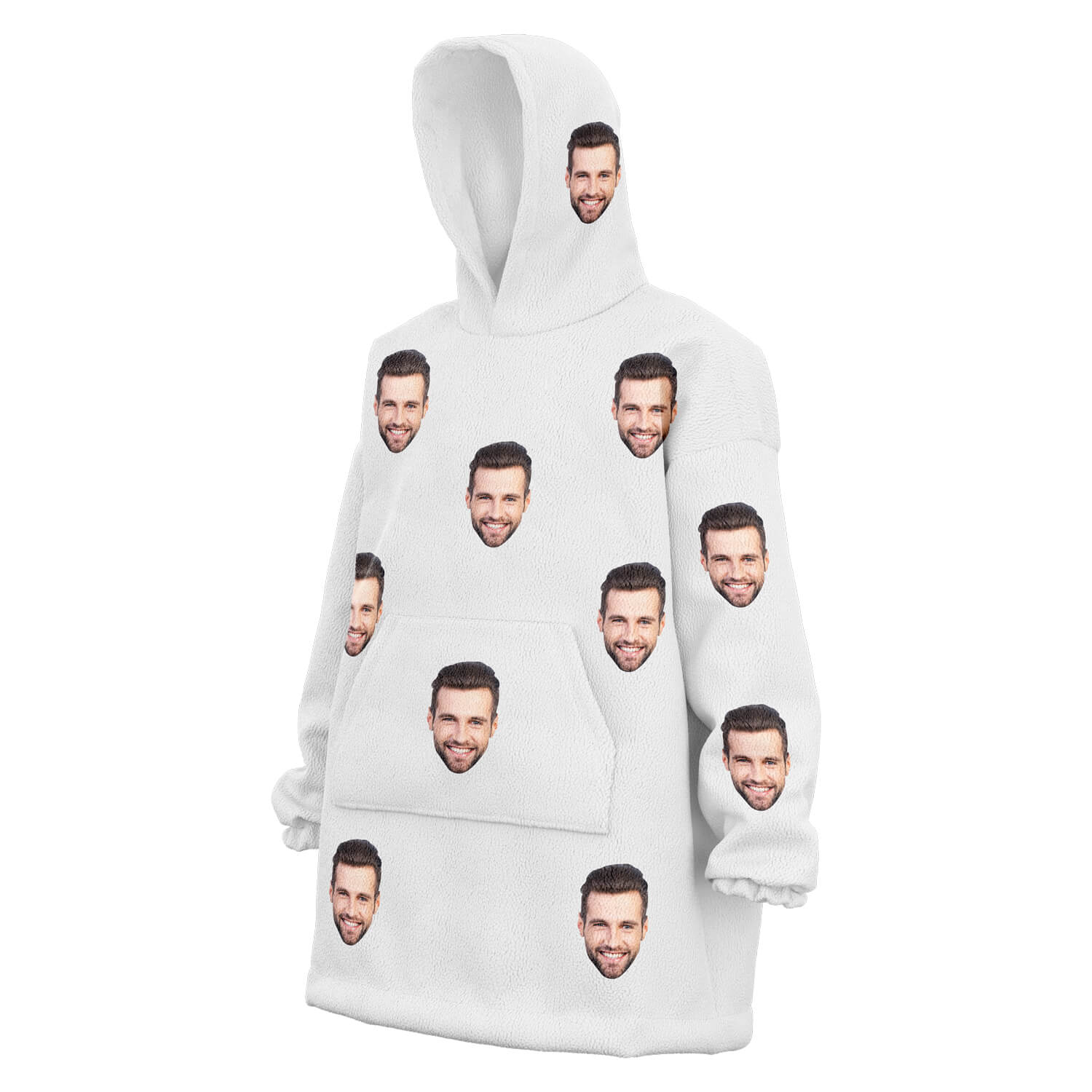 Personalisierter Gesichts Hoodie Weiß