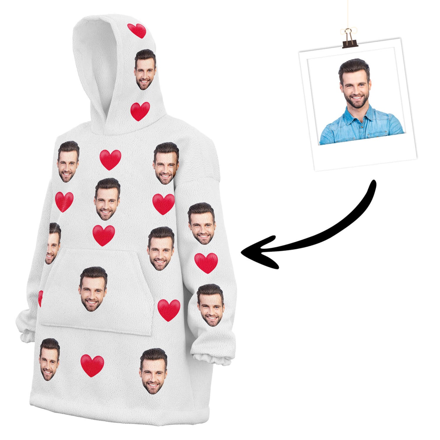 Personalisierter Liebes Hoodie Weiß