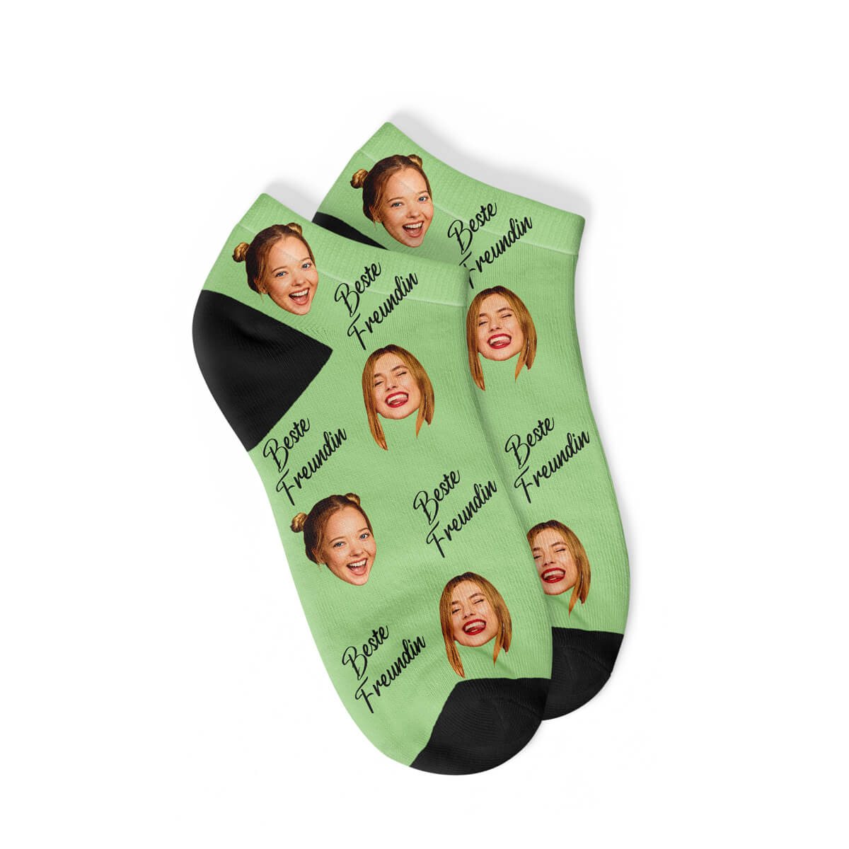 Personalisierte "BESTE FREUNDIN" Sneakersocken Grün