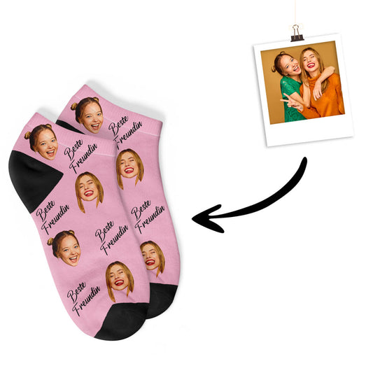 Personalisierte "BESTE FREUNDIN" Sneakersocken Pink1