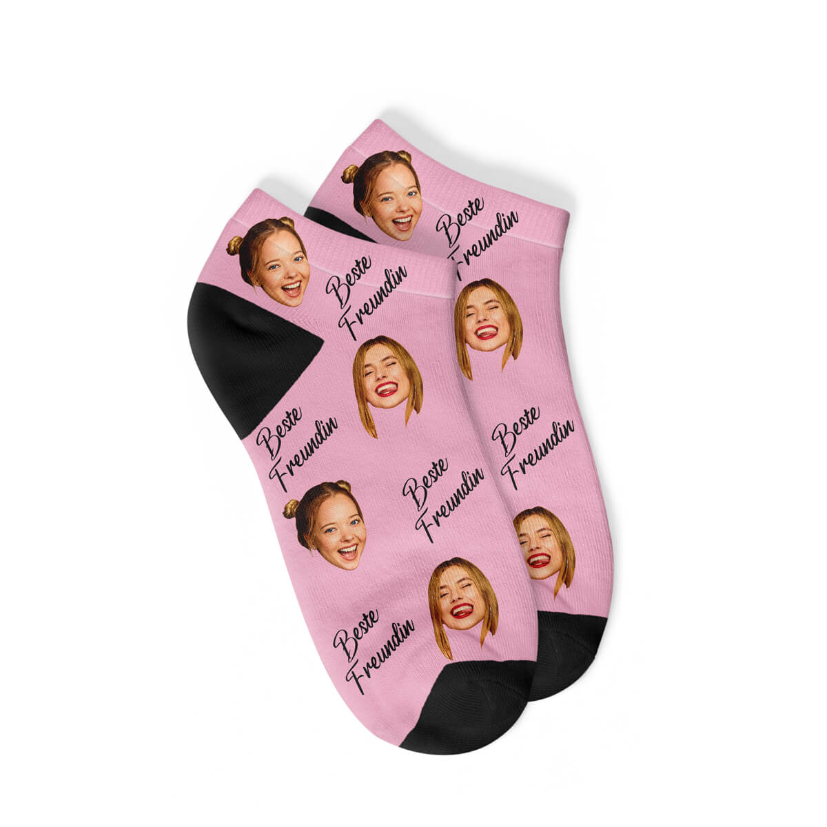 Personalisierte "BESTE FREUNDIN" Sneakersocken Pink2