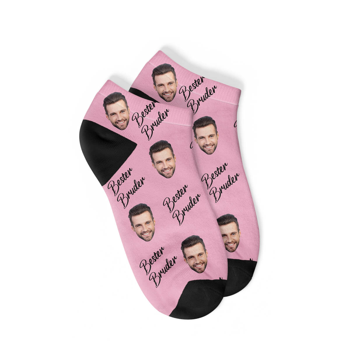 Personalisierte "BESTER BRUDER" Sneakersocken Pink